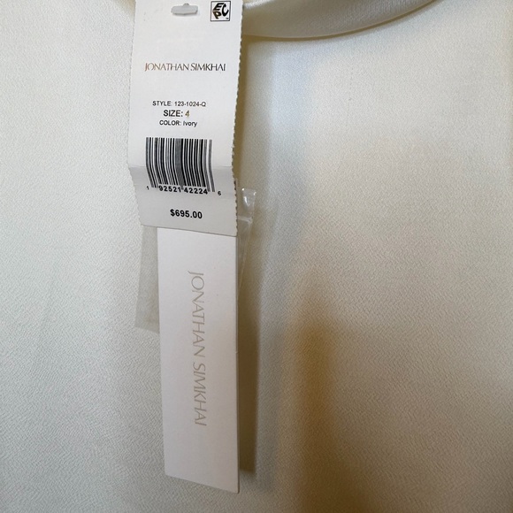 NWT ✨ Jonathan Simkhai Ivory Vittoria Silky Gown Size 4. $698 - Picture 9 of 16